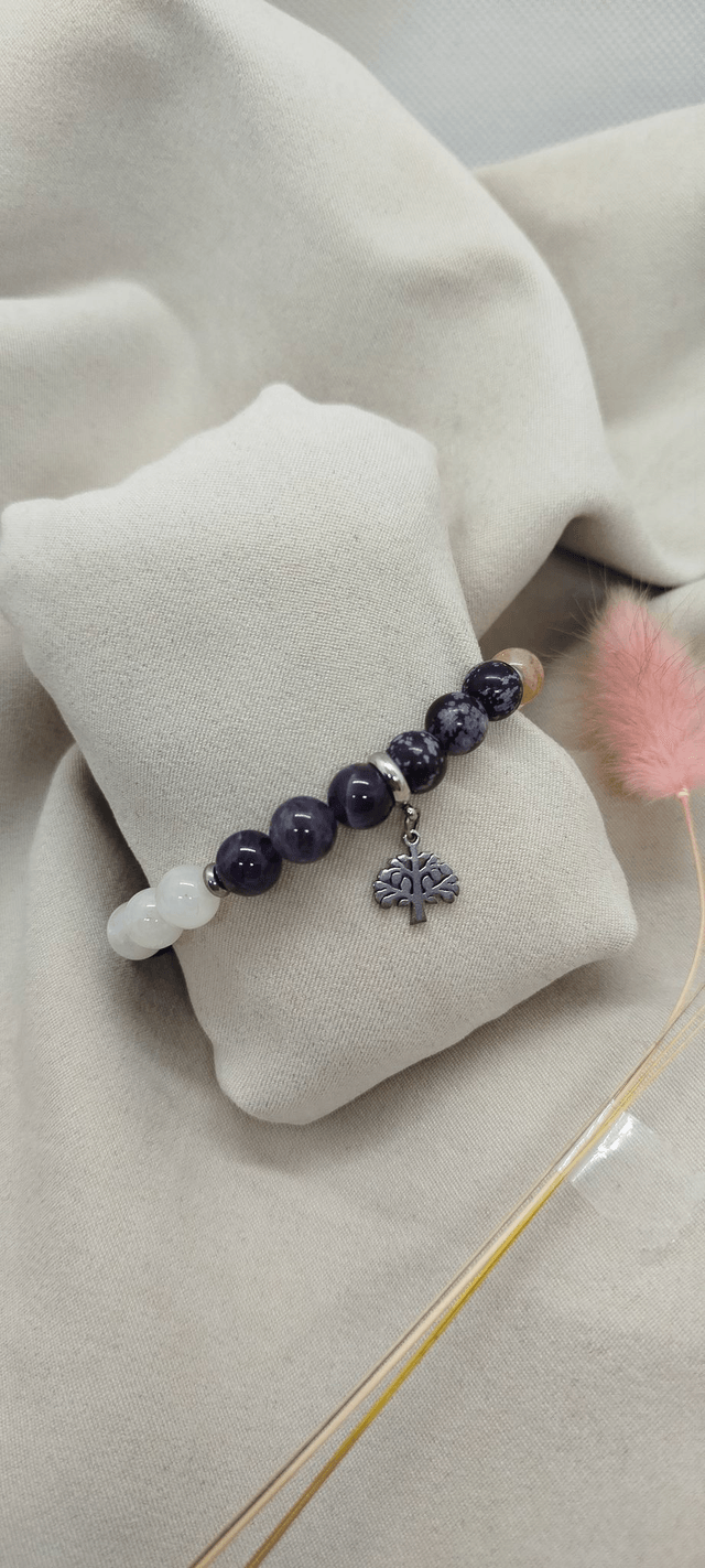N° 373. Bracelet 16 cm 7 chakras en pierres naturelles de 8 mm. 
